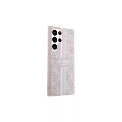 Guess GUHCS23LP4RPSP S23 Ultra készülékhez S918 kemény tok 4G Printed Stripe rózsaszín