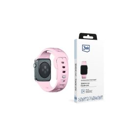   3MK szilikon óraszíj Apple Watch 38/40/41 mm készülékhez púderrózsaszín