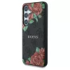 Guess Leather 4G Flowers Print Metal Classic Logo MagSafe Samsung Galaxy S25 készülékhez tok fekete