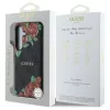 Guess Leather 4G Flowers Print Metal Classic Logo MagSafe Samsung Galaxy S25 készülékhez tok fekete