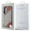 Guess bőr 4G virágmintás fém klasszikus logó MagSafe Samsung Galaxy S25 készülékhez tok rózsaszín