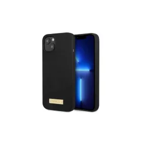   Guess GUHMP13MSPLK iPhone 13/14/15 6.1" készülékhez kemény tok Silicone Logo Plate MagSafe fekete