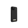 Guess GUHMP13MSPLK iPhone 13/14/15 6.1" készülékhez kemény tok Silicone Logo Plate MagSafe fekete