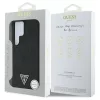 Guess Grained Hot Stamp Peony Pattern Triangle Logo MagSafe tok Samsung Galaxy S25 Ultra készülékhez fekete