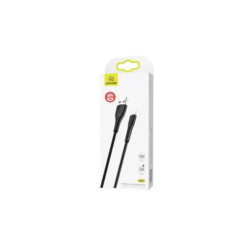 USAMS U35 Lightning kábel 2A Gyors töltés 1m SJ364USB01 (US-SJ364) fekete