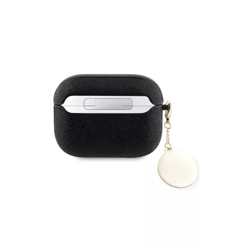 Guess GUAP2PGEHCDK AirPods Pro 2 (2022/2023) készülékhez tok Fixed Glitter Heart Diamond Charm fekete