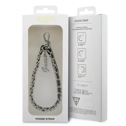 Guess pendant GUSTSASSK telefonpánt Chain Metal Logo Charm fekete