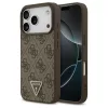 Guess Leather 4G Triangle Strass MagSafe tok iPhone 17 Pro készülékhez barna