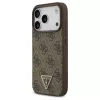 Guess Leather 4G Triangle Strass MagSafe tok iPhone 17 Pro készülékhez barna