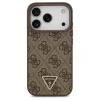 Guess Leather 4G Triangle Strass MagSafe tok iPhone 17 Pro készülékhez barna