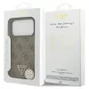 Guess Leather 4G Triangle Strass MagSafe tok iPhone 17 Pro készülékhez barna