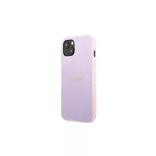 Guess GUHCP13SPSASBPU iPhone 13 mini 5,4" készülékhez tok – Saffiano Hot Stamp & Metal Logo – lila