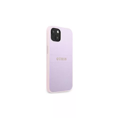 Guess GUHCP13SPSASBPU iPhone 13 mini 5,4" készülékhez tok – Saffiano Hot Stamp & Metal Logo – lila