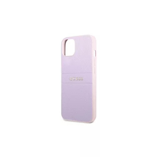 Guess GUHCP13SPSASBPU iPhone 13 mini 5,4" készülékhez tok – Saffiano Hot Stamp & Metal Logo – lila