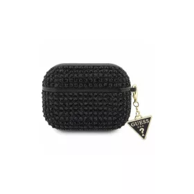   Guess GUAPHDGTPK AirPods Pro készülékhez tok Rhinestone Triangle Charm fekete