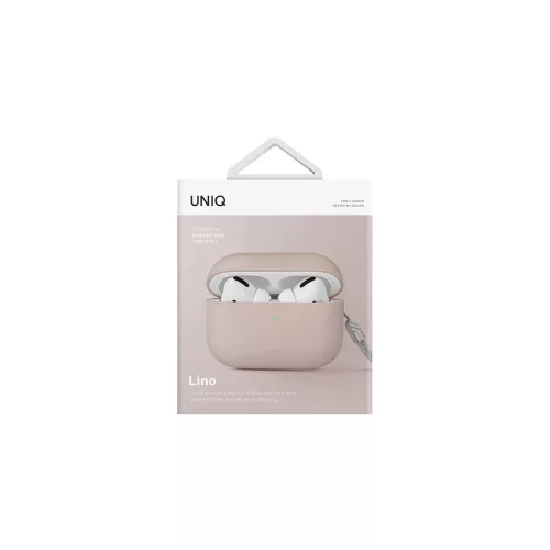 UNIQ Lino Case AirPods Pro 2 gen készülékhez szilikon tok púderrózsaszín