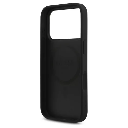 Guess Leather 4G Triangle Strass MagSafe tok iPhone 17 Pro készülékhez fekete