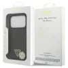 Guess Leather 4G Triangle Strass MagSafe tok iPhone 17 Pro készülékhez fekete