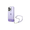 Guess GUHCP14XHGCOHU iPhone 14 Pro Max 6,7" készülékhez kemény tok Translucent Pearl Strap lila