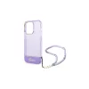 Guess GUHCP14XHGCOHU iPhone 14 Pro Max 6,7" készülékhez kemény tok Translucent Pearl Strap lila