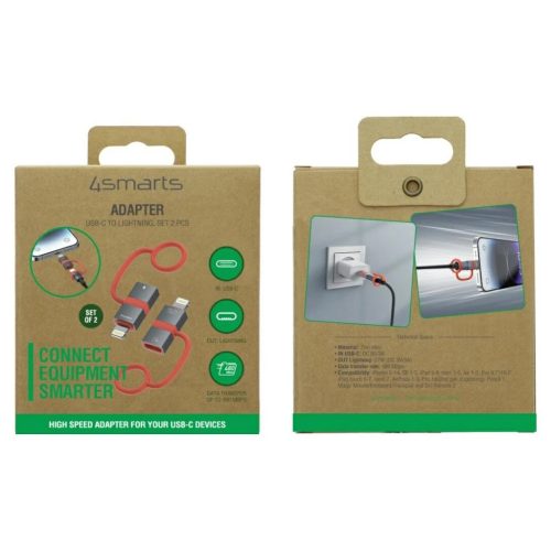 4smarts USB-C to Lightning PD 27W adapter 2 db szürke