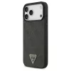 Guess Leather 4G Triangle Strass MagSafe tok iPhone 17 Pro Max készülékhez fekete