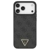Guess Leather 4G Triangle Strass MagSafe tok iPhone 17 Pro Max készülékhez fekete