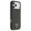 Guess Leather 4G Triangle Strass MagSafe tok iPhone 17 Pro Max készülékhez fekete