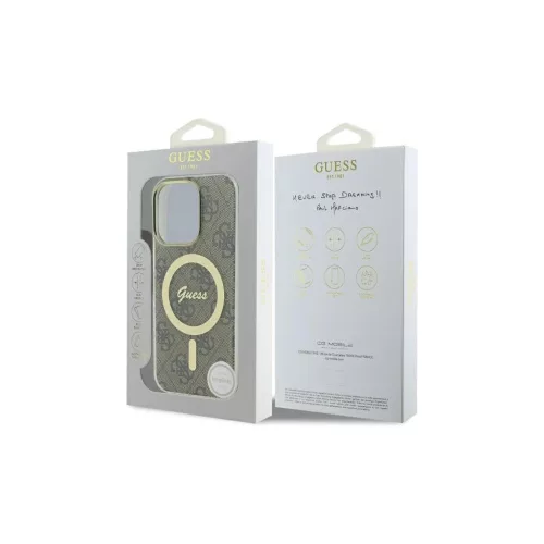 Guess GUHMP16LH4STW iPhone 16 Pro készülékhez 6.3" keménytok IML 4G MagSafe barna