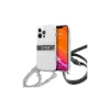 Guess GUHCP13LKC4GBSI iPhone 13 Pro / 13 6,1" készülékhez átlátszó 4G keménytok szürke pánttal és ezüst lánccal