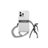 Guess GUHCP13LKC4GBSI iPhone 13 Pro / 13 6,1" készülékhez átlátszó 4G keménytok szürke pánttal és ezüst lánccal