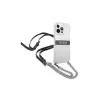 Guess GUHCP13LKC4GBSI iPhone 13 Pro / 13 6,1" készülékhez átlátszó 4G keménytok szürke pánttal és ezüst lánccal