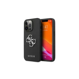   Guess GUHCP13LSA4GSBK iPhone 13 Pro/ 13 6,1" készülékhez kemény tok Saffiano 4G Metal Logo fekete