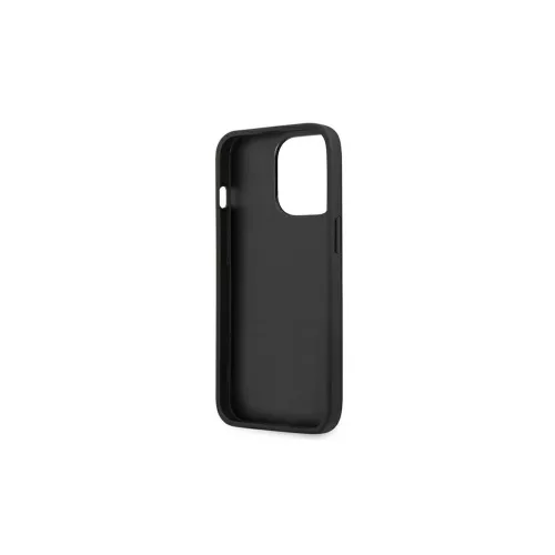 Guess GUHCP13LSA4GSBK iPhone 13 Pro/ 13 6,1" készülékhez kemény tok Saffiano 4G Metal Logo fekete