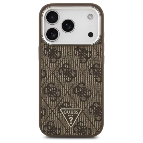 Tok Guess 4G Triangle Logo MagSafe iPhone 17 Pro készülékhez barna