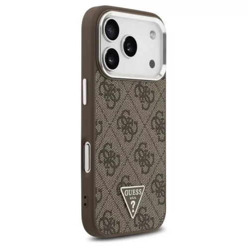 Tok Guess 4G Triangle Logo MagSafe iPhone 17 Pro készülékhez barna