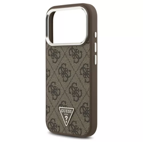 Tok Guess 4G Triangle Logo MagSafe iPhone 17 Pro készülékhez barna