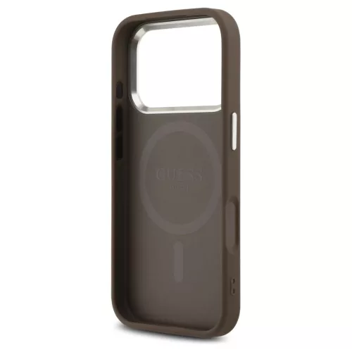 Tok Guess 4G Triangle Logo MagSafe iPhone 17 Pro készülékhez barna