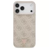 Guess Leather 4G Triangle Strass MagSafe tok iPhone 17 Pro Max készülékhez rózsaszín