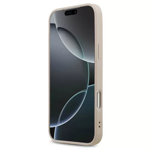 Guess Leather 4G Triangle Strass MagSafe tok iPhone 17 Pro Max készülékhez rózsaszín