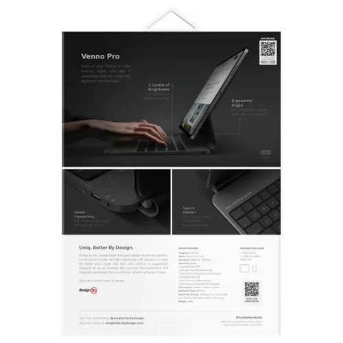 UNIQ Venno Pro Magnetic Smart billentyűzetes tok iPad Air 11" (2024/25) készülékhez | iPad Air 10.9" (2022/20) készülékhez