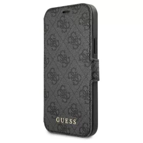   Guess GUFLBKSP12L4GG iPhone 12 Pro Max 6,7" készülékhez füzet tok 4G Charms Collection aszürke