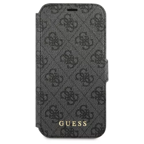 Guess GUFLBKSP12L4GG iPhone 12 Pro Max 6,7" készülékhez füzet tok 4G Charms Collection aszürke
