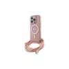 Guess GUHMP16LHCTSGNSP iPhone 16 Pro készülékhez 6.3" kemény tok Crossbody Cord Script MagSafe rózsaszín