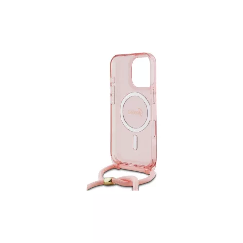 Guess GUHMP16LHCTSGNSP iPhone 16 Pro készülékhez 6.3" kemény tok Crossbody Cord Script MagSafe rózsaszín