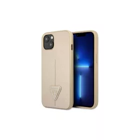   Guess GUHCP13SPSATLE iPhone 13 mini készülékhez kemény tok SaffianoTriangle Logo bézs