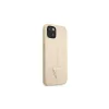 Guess GUHCP13SPSATLE iPhone 13 mini készülékhez kemény tok SaffianoTriangle Logo bézs