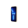 Guess GUHCP13SPSATLE iPhone 13 mini készülékhez kemény tok SaffianoTriangle Logo bézs
