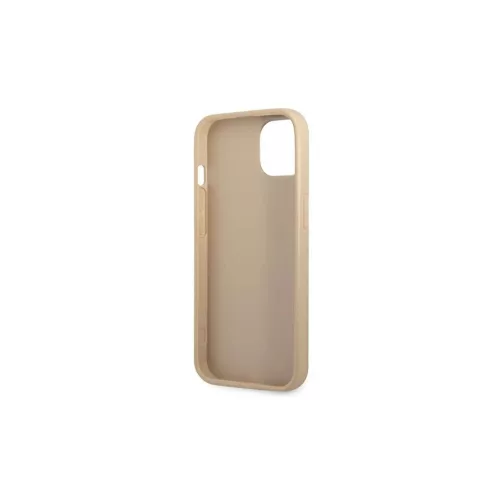 Guess GUHCP13SPSATLE iPhone 13 mini készülékhez kemény tok SaffianoTriangle Logo bézs