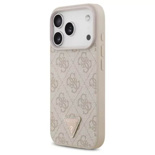 Guess Leather 4G Triangle Strass MagSafe tok iPhone 17 Pro készülékhez rózsaszín